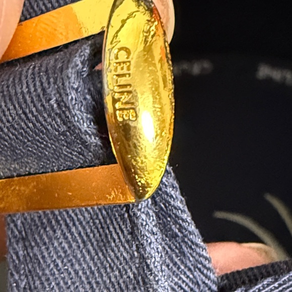 Celine Paris Navy Baseball Cap with Beige Embroidered Logo - Picture 9 of 11